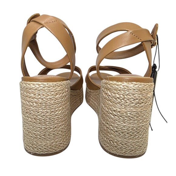 Madden NYC Wedge Sandals Strappy Womens Size 6-11 Beige Adjustable Buckle Strap - Picture 9 of 11